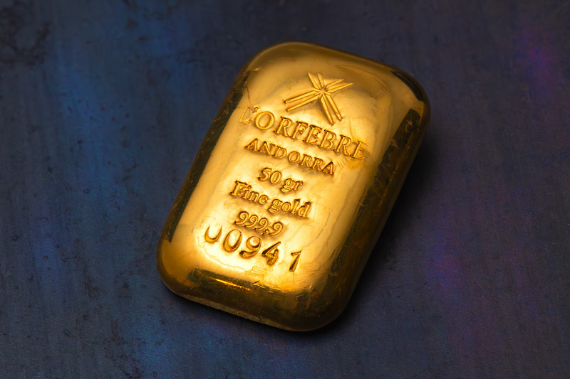 A 50-gram ingot of pure 24K gold, the first ever import of clean/responsible/ethical/mercury-free/conflict-free traceable and artisanal gold from the Democratic Republic of Congo.